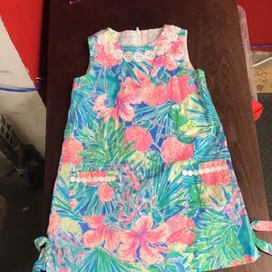 Lilly Pulitzer Kids Youth sz 5 Summer Dress Multi Color blue coral Print